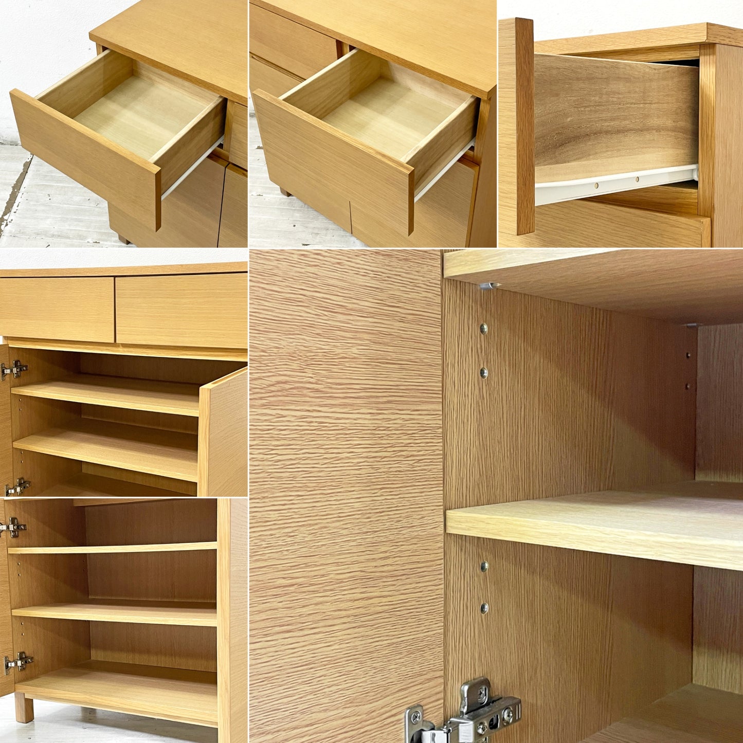 無印良品 MUJI オーク材 キャビネット W80cm 木製扉 木製収納 ナチュラル シンプルモダン ●