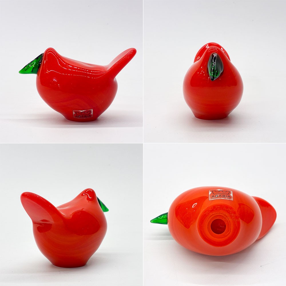 ヌータヤルヴィ Nuutajarvi バーズバイトイッカ Birds by Toikka シエッポ Sieppo レッド オイバ トイッカ Oiva Toikka イッタラバード 北欧雑貨 ビンテージ 希少 ★