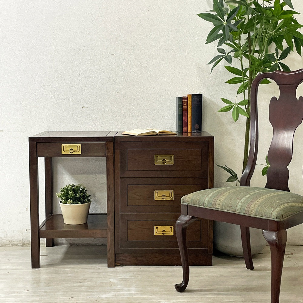 カリモク karimoku ドマーニ domani モーガントン Morganton サイドチェスト サイドテーブル ナイトテーブル 3ドロワー ヒッコリーブラウン ●