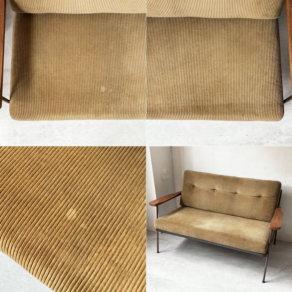 トラックファニチャー TRUCK FURNITURE HR2シーター ソファ HR SOFA 2-SEATER グリーン コーデュロイ ナラ無垢材 アイアン 工業系デザイン ★