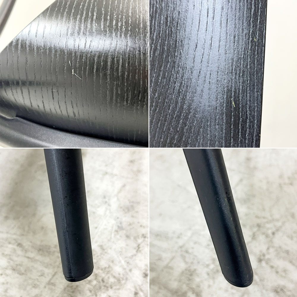 ヴィトラ Vitra ベルヴィルチェア Belleville Chair アームレスチェア ダイニングチェア スタッキングチェア アッシュ材 ブラック ロナン & エルワン・ブルレック C ●
