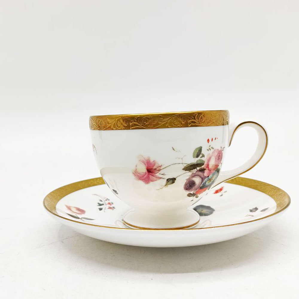 ウェッジウッド WEDGWOOD フローラルゴールド FLORAL GOLD カップ＆ソーサー 英国 B ●