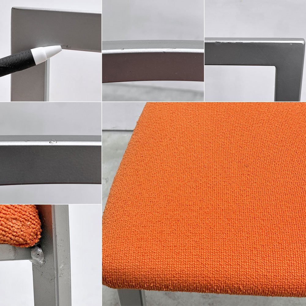 カリガリス Calligaris ダイニングチェア ファブリック スチール オレンジ系 シルバー イタリア モダンスタイル B ●
