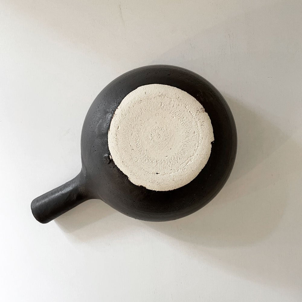 正島克哉 Katsuya Shoujima 片手土鍋 黒 小 全幅19.5cm 直火可 工房正島 現代作家 A ◎