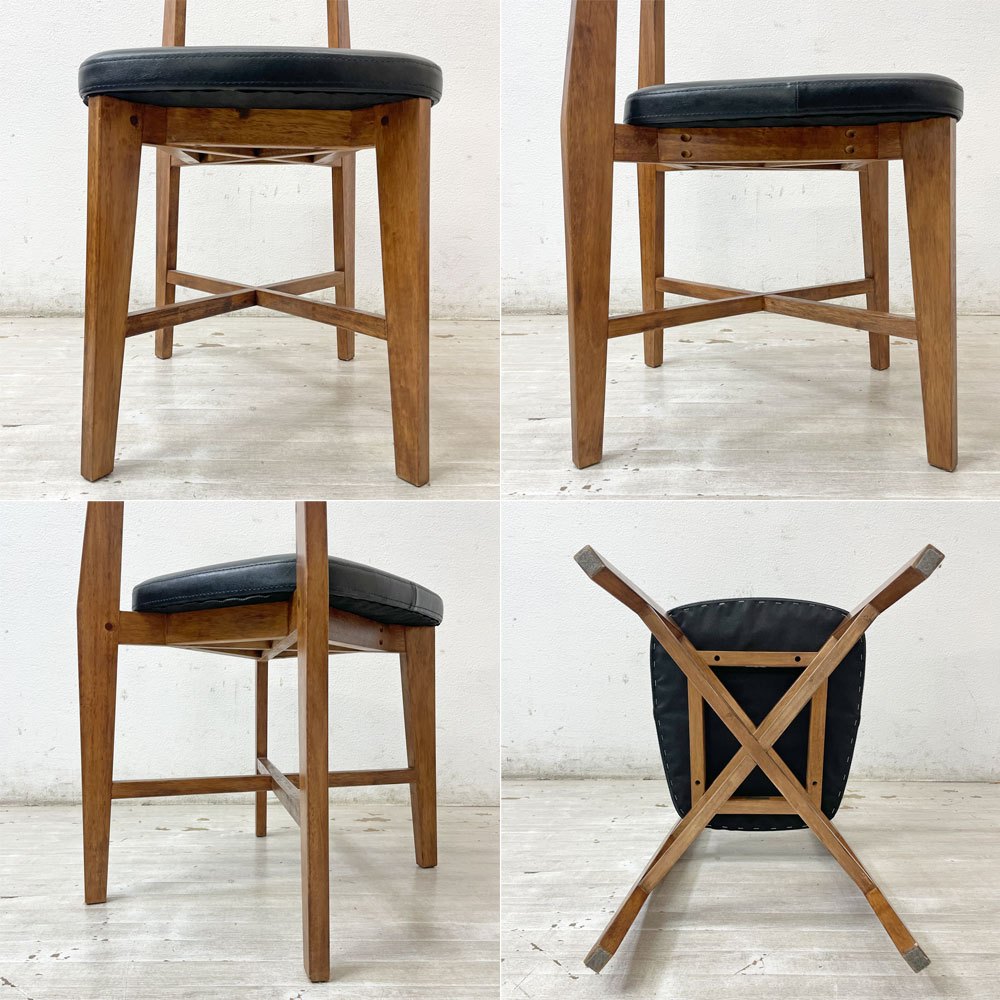 ジャーナルスタンダードファニチャー j.s.F シノン CHINON CHAIR ダイニングチェア PVCレザーシート  ラバーウッド材 ブラック A ●