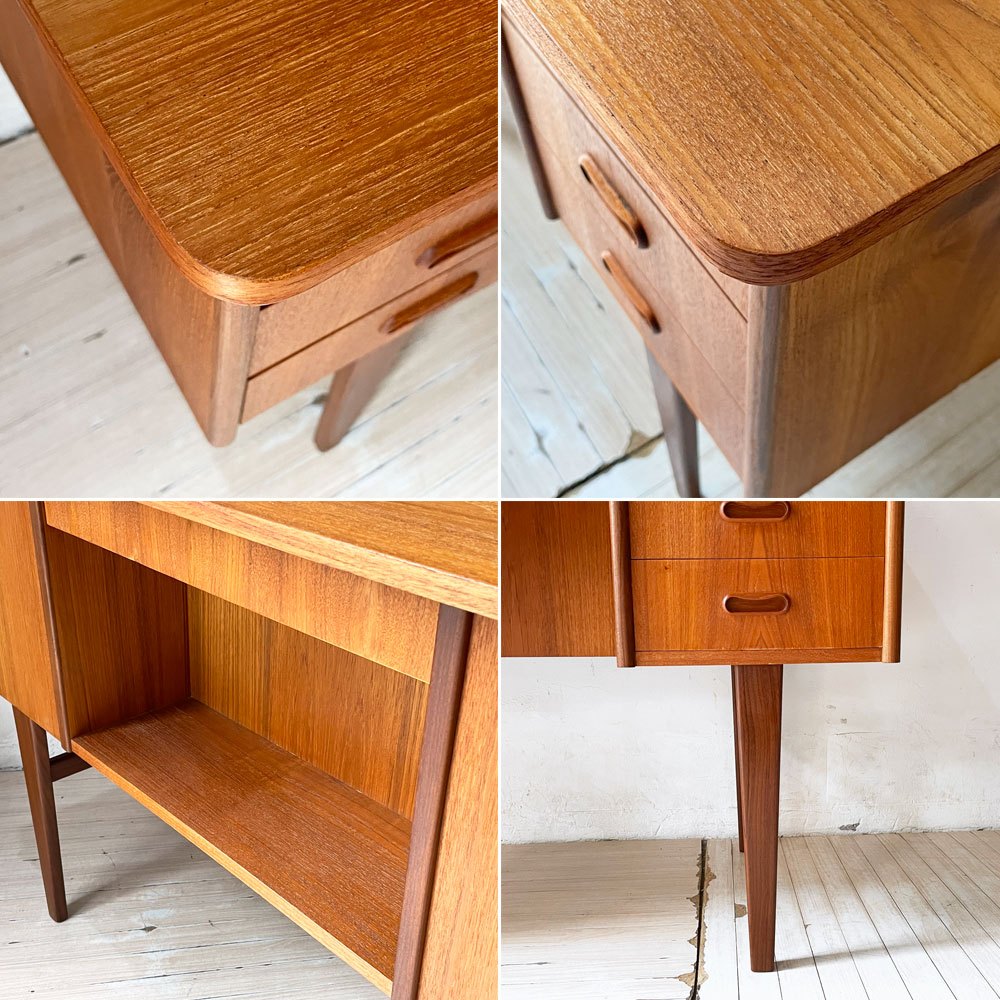 デンマークビンテージ Danish Vintage チーク材 両袖デスク 袖机 パーソナルデスク 北欧家具 Teak Vintage desk 鍵付属  ★