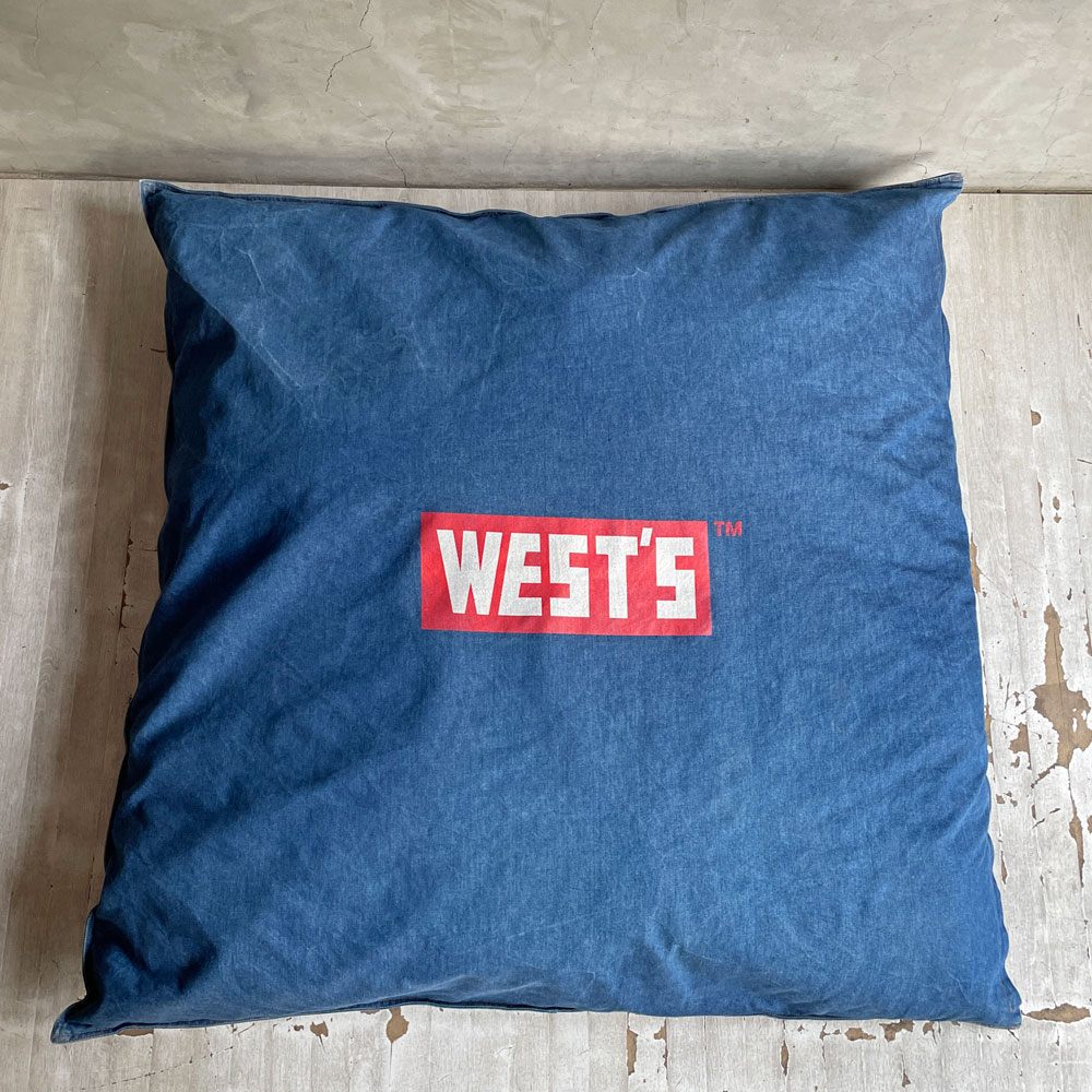 ジャーナルスタンダードファニチャー journal standard Furniture × ウエストオーバーオールズ WESTOVERALLS コラボレーション デニム生地 BIGクッション 120cm 廃番希少 ♪