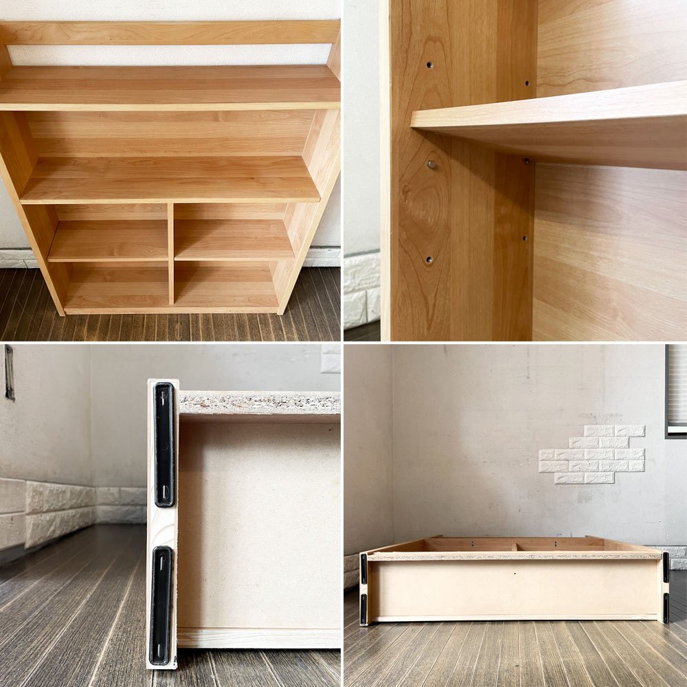 杉工場 レグシーシェルフ アルダー材 W100cm オープンシェルフ 本棚 小引き出し欠品 国産家具 定価￥51,700- ◎