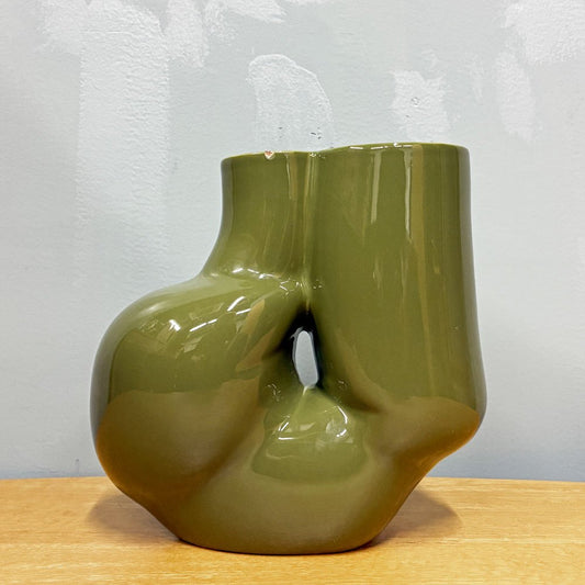 ヘイ HAY チュビー Chubby Vase フラワーベース オリーブグリーン H20cm ワン＆ソーダーストロム Wang & Soderstrom デンマーク ◎