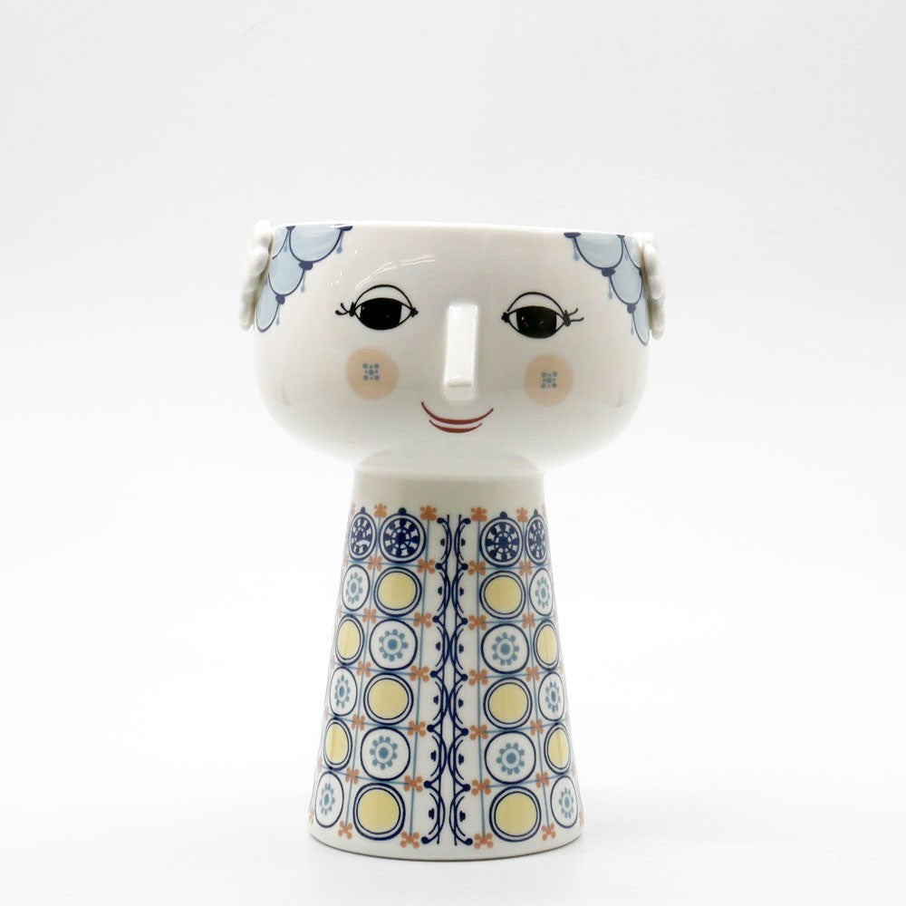 ビヨン・ヴィンブラッド BJORN WIINBLAD デコール DECOR エヴァ EVA フラワーベース 花器 ブルー H18.5cm 箱付き デンマーク 北欧雑貨 ●