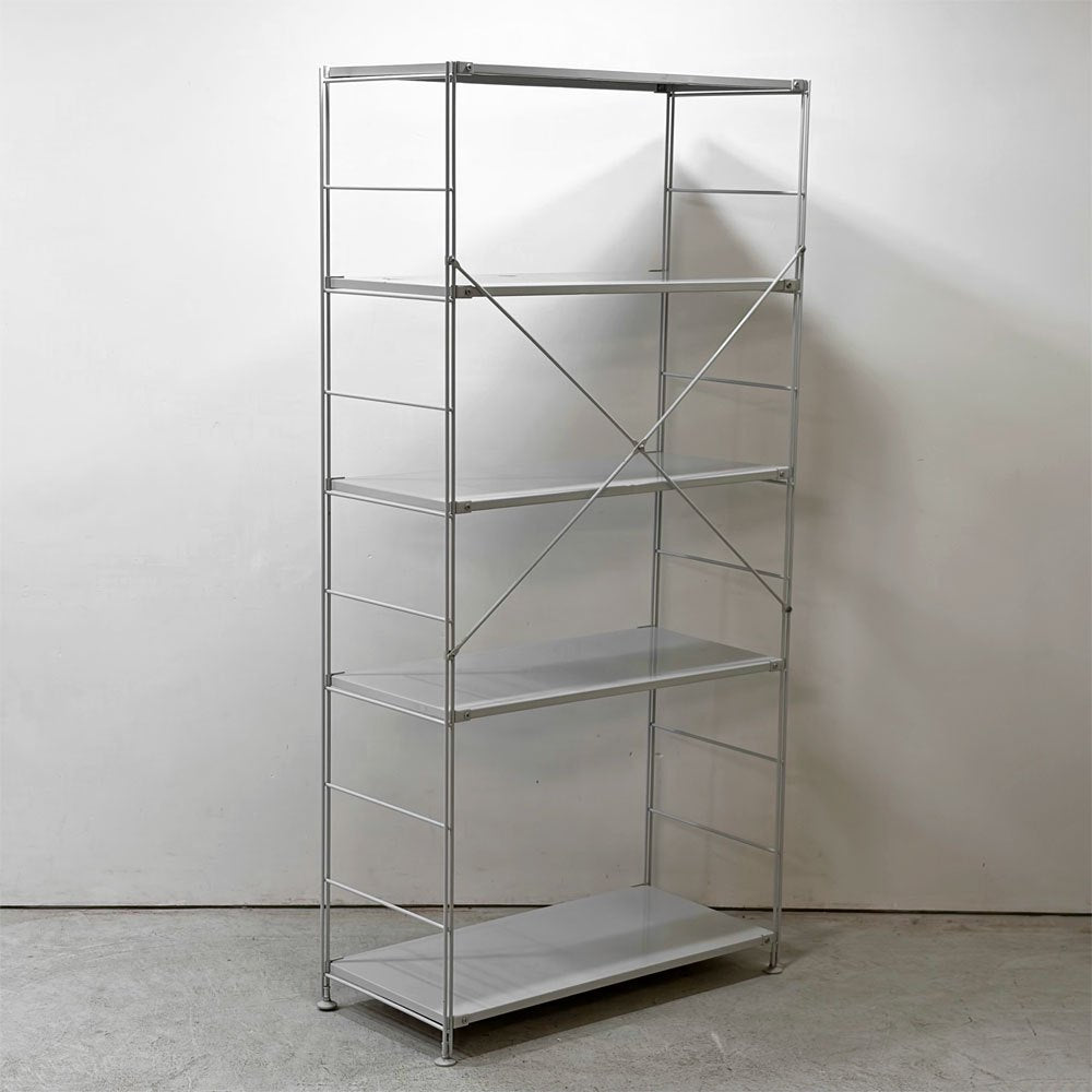 無印良品 MUJI スチールユニットシェルフ オープンシェルフ スチール棚 5段 W84 H175.5cm ●