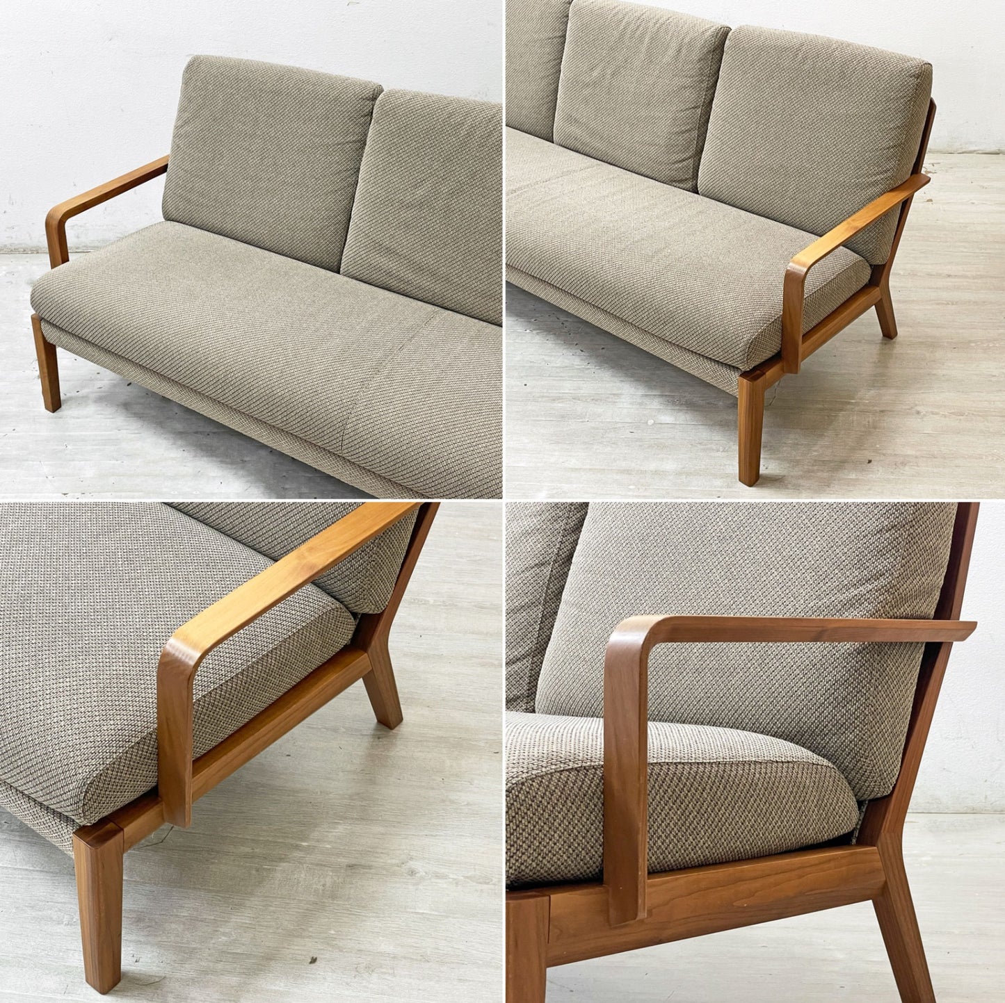 カリモク karimoku 3pソファ 3シーター WU45 ファブリック ブナ材 ローストビーチカラー W188cm ●