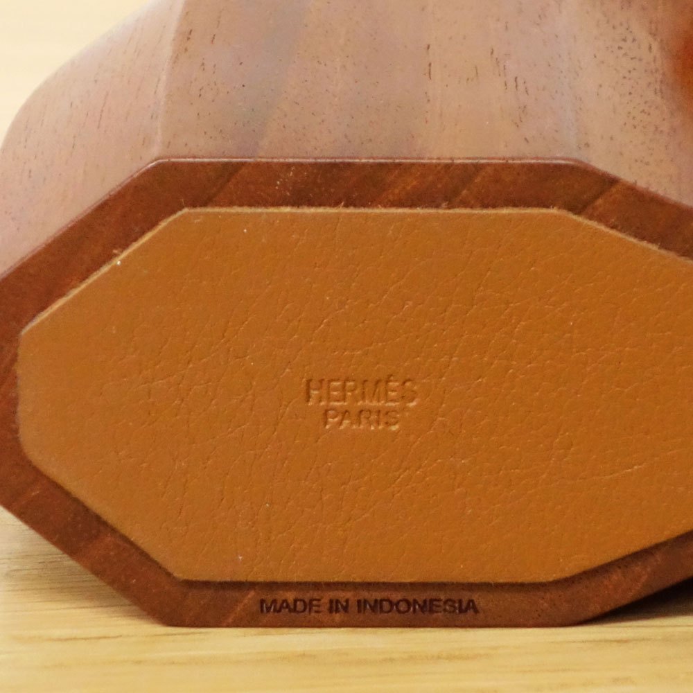エルメス HERMES ブックエンド アルザン マホガニー無垢材 ブックスタンド オブジェ シグネチャーフランス ◎
