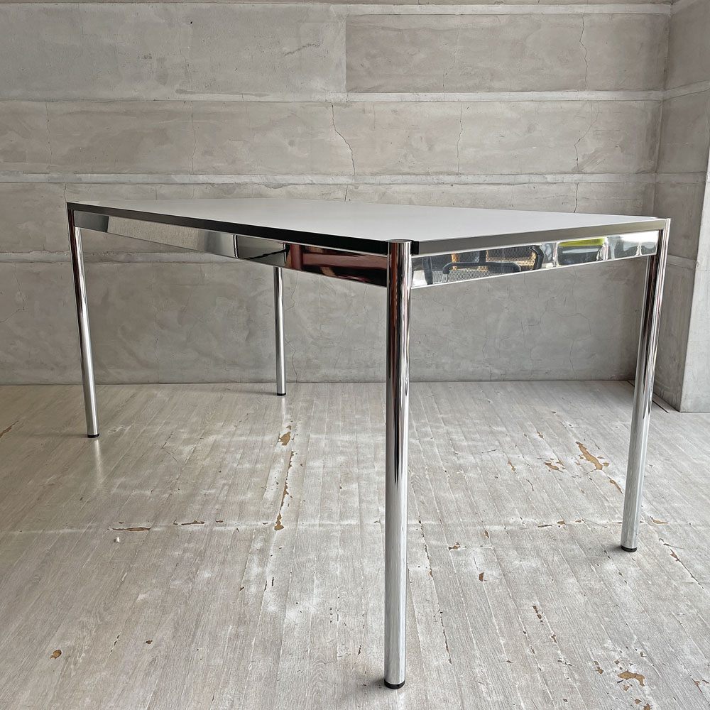 USMハラー USM Haller モジュラーファニチャー ハラーテーブル ワーキングデスク W150cm アジャスター パールグレーラミネート(ホワイト) 高さ調整機能付き スイス ♪