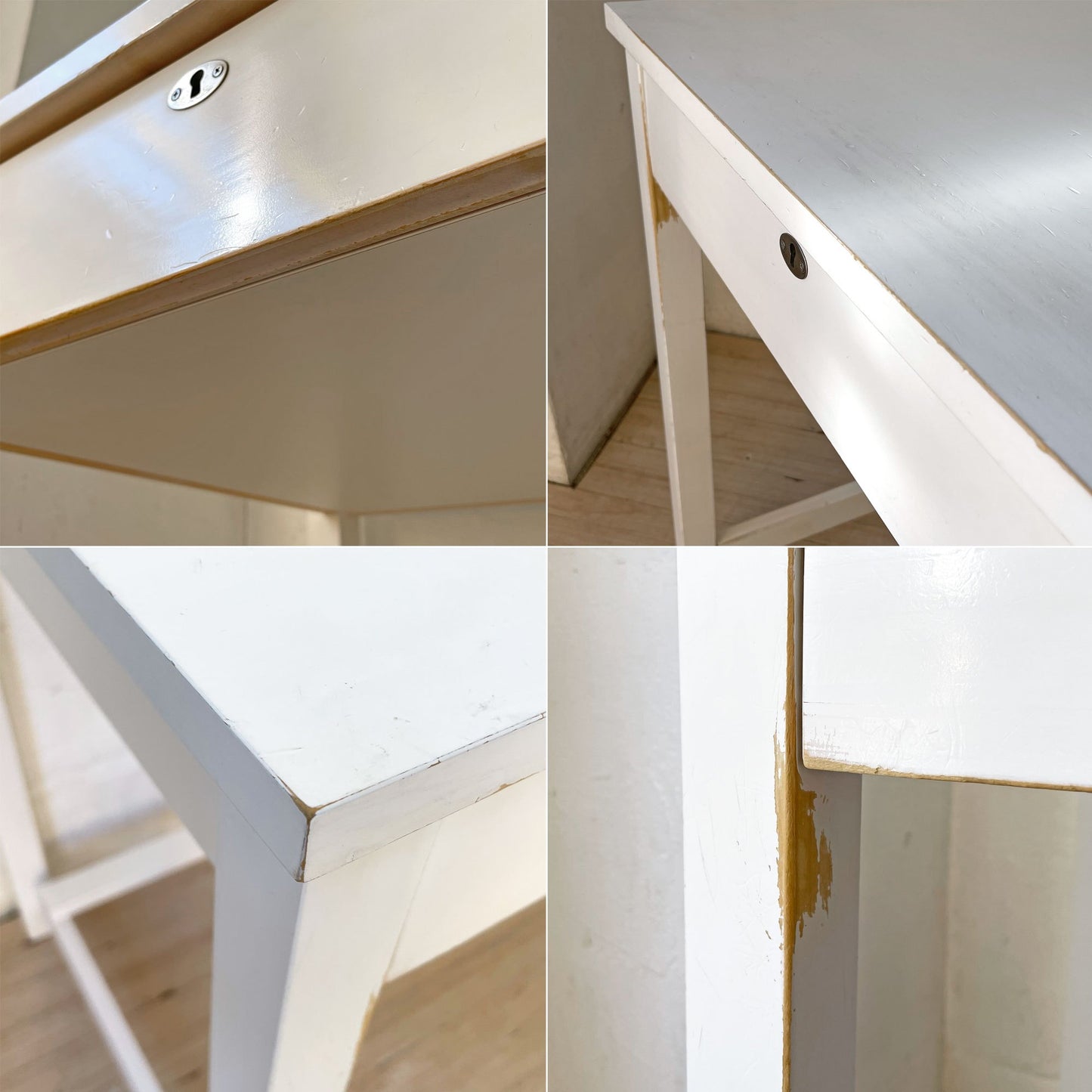 モモナチュラル Momo natural シエル CIELE クレフデスク CLEF DESK パイン材 ホワイトペイント ★