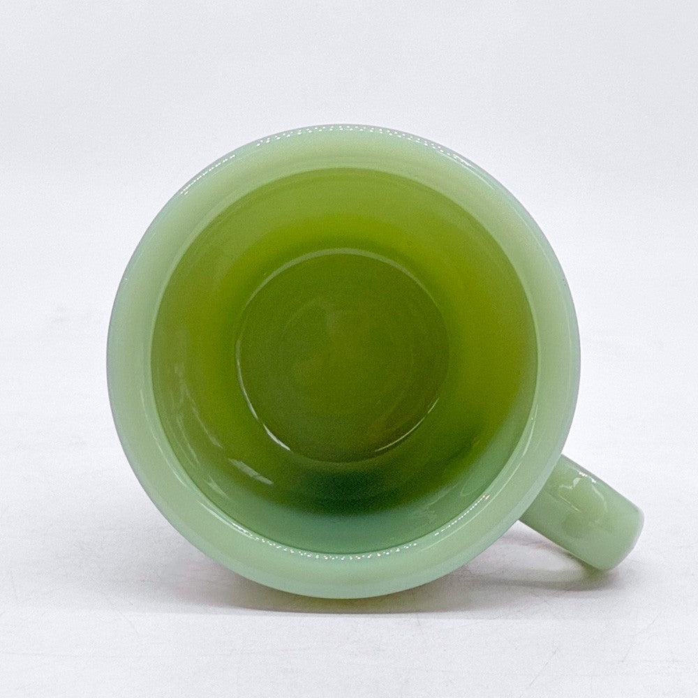 ファイヤーキング Fire King レストランウェアシリーズ ジェダイ Jade-ite ストレート カップ＆ソーサー Straight Cup&Saucer ミルクガラス USビンテージ アンカーホッキング B ●