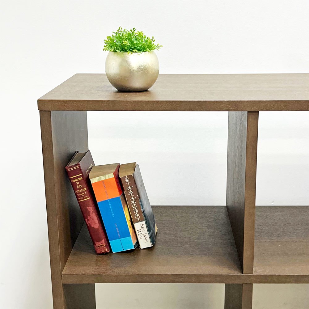 無印良品 MUJI 2×3 2段3列 タモ材 ブラウン オープンシェルフ 棚 キャビネット 飾り棚 立ち脚 シンプルデザイン 廃番 ●