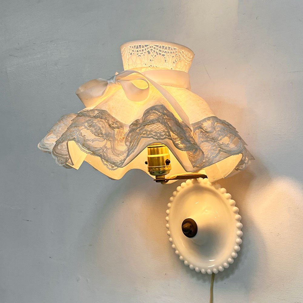 USビンテージ US vintage ウォールランプ ミルクガラス 真鍮 シェードなし アールデコ ●