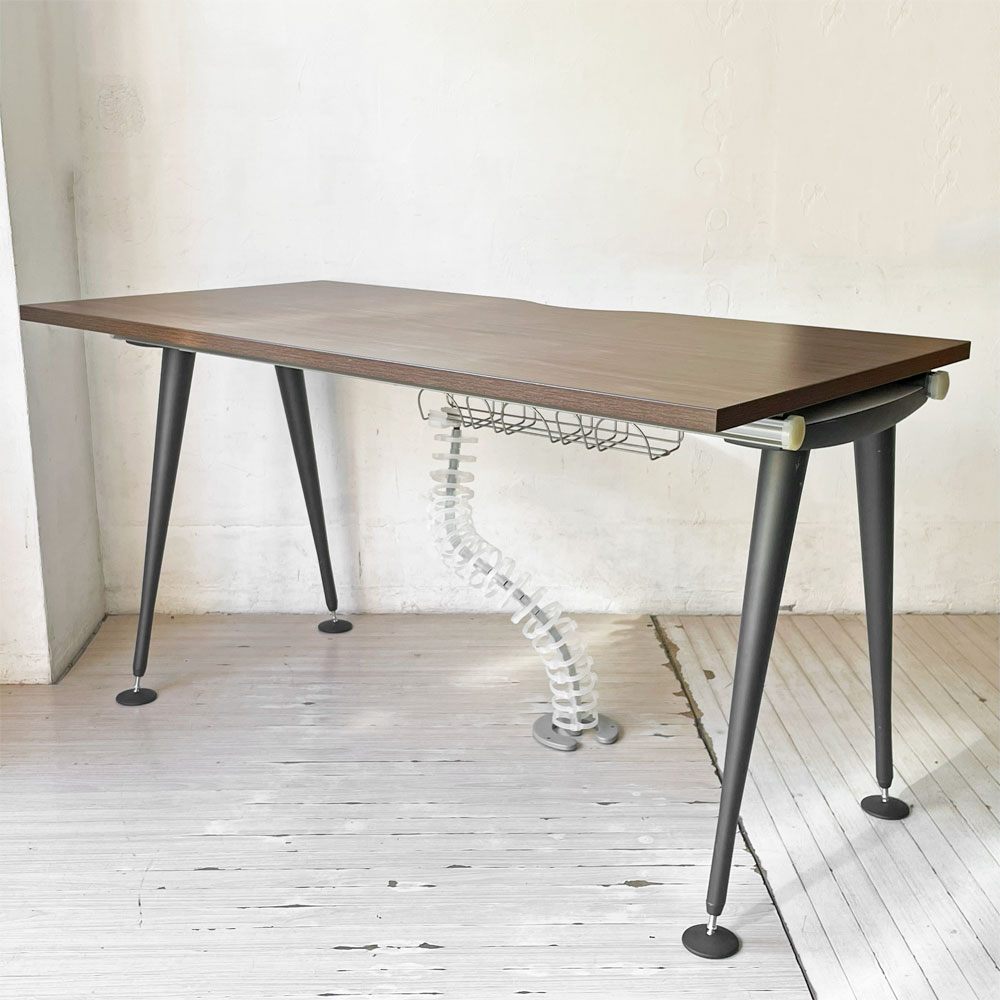 ハーマンミラー Herman Miller アバックエンバイロメンツ ABAK ミーティングテーブル デスク W140cm ウォールナットカラー ケーブルスパイン付き ティム・ウォレス ★