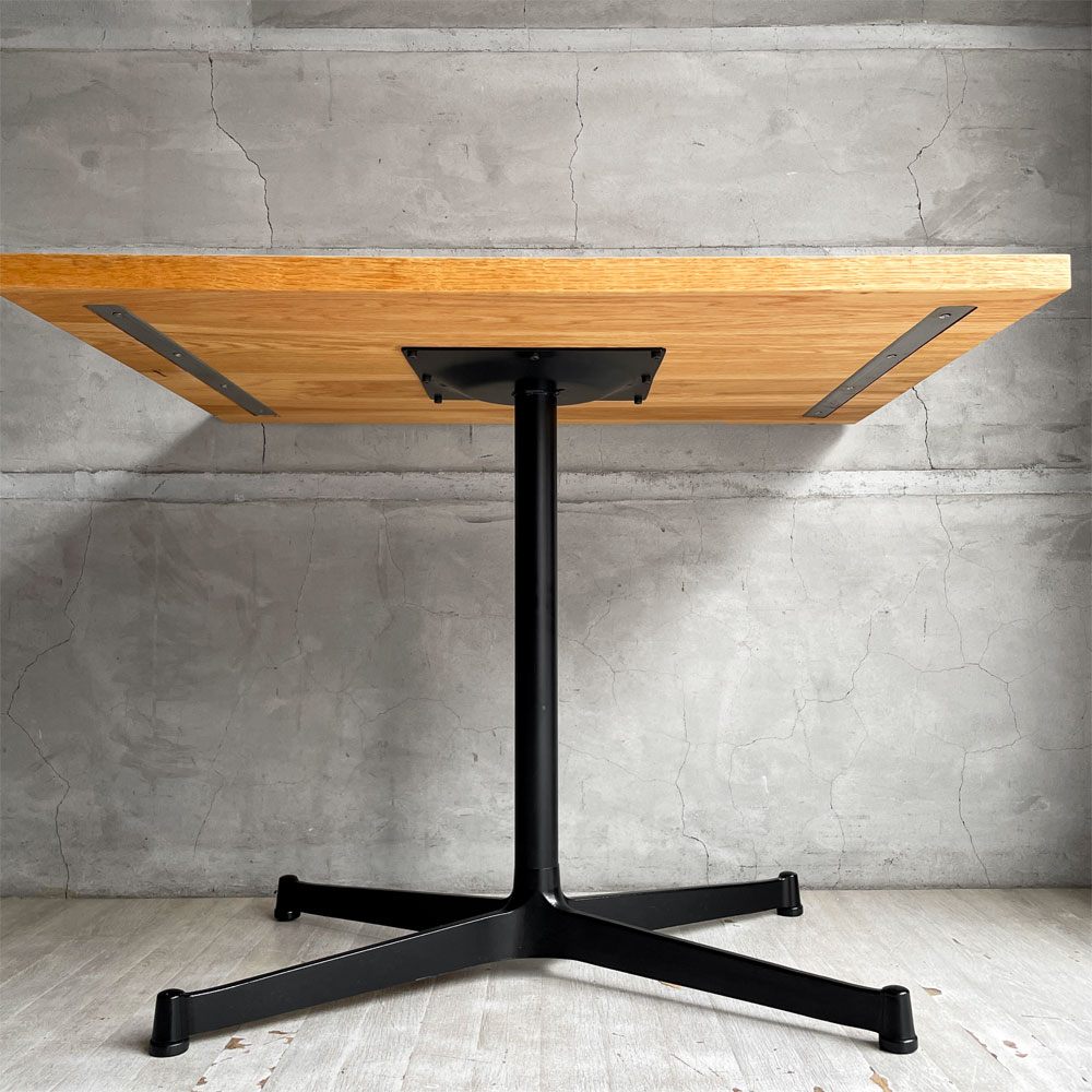 グリニッチ greeniche カフェテーブル Cafe Table オーク材 Xレッグ アルミアルマイト ナチュラル ブラック ♪