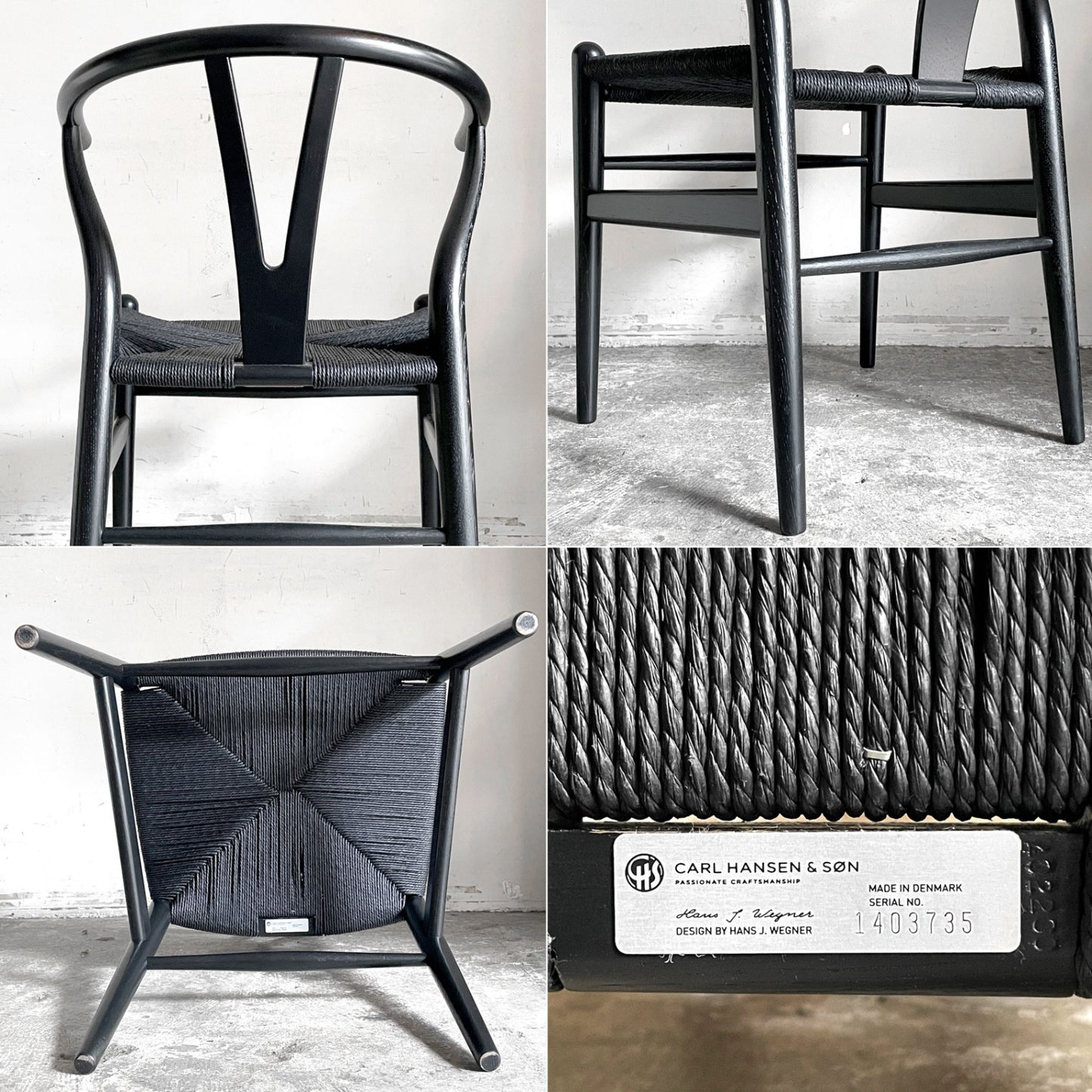 カールハンセン＆サン Carl Hansen & Son CH24 Yチェア オーク材 ブラックラッカー×ブラックペーパーコード ハンス・J・ウェグナー デンマーク 北欧家具 ■