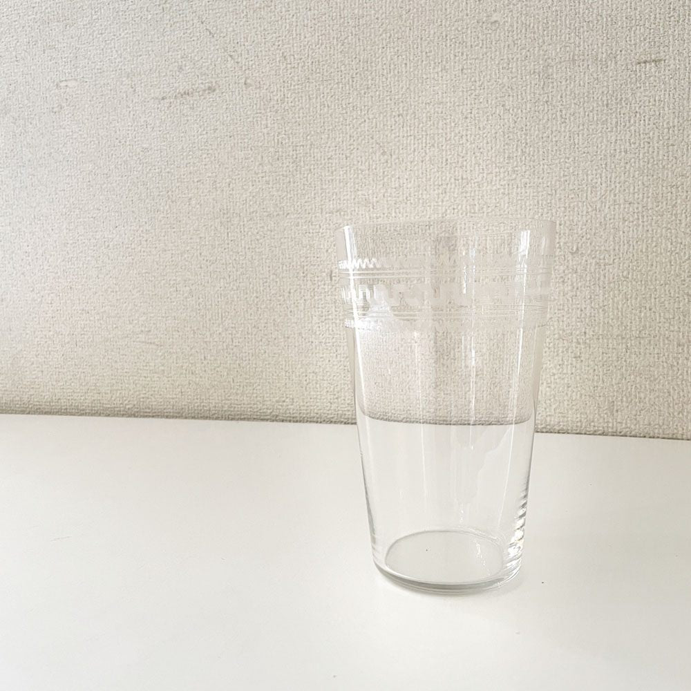 オールドバカラ Baccarat グレック Grecque ゴブレット タンブラーグラス H14cm エッチング ギリシャ模様 クリスタルガラス フランスビンテージ B ◎