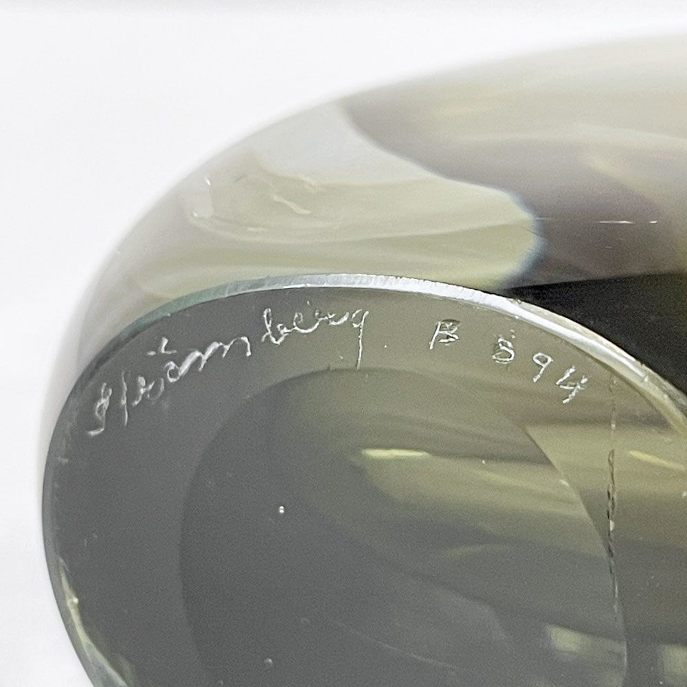 ストレムベリ Strombergshyttan ビンテージ ガラスフラワーベース グンナーニールンド Gunnar Nylund W8×H14.5cm 花瓶 花器 スウェーデン ◇