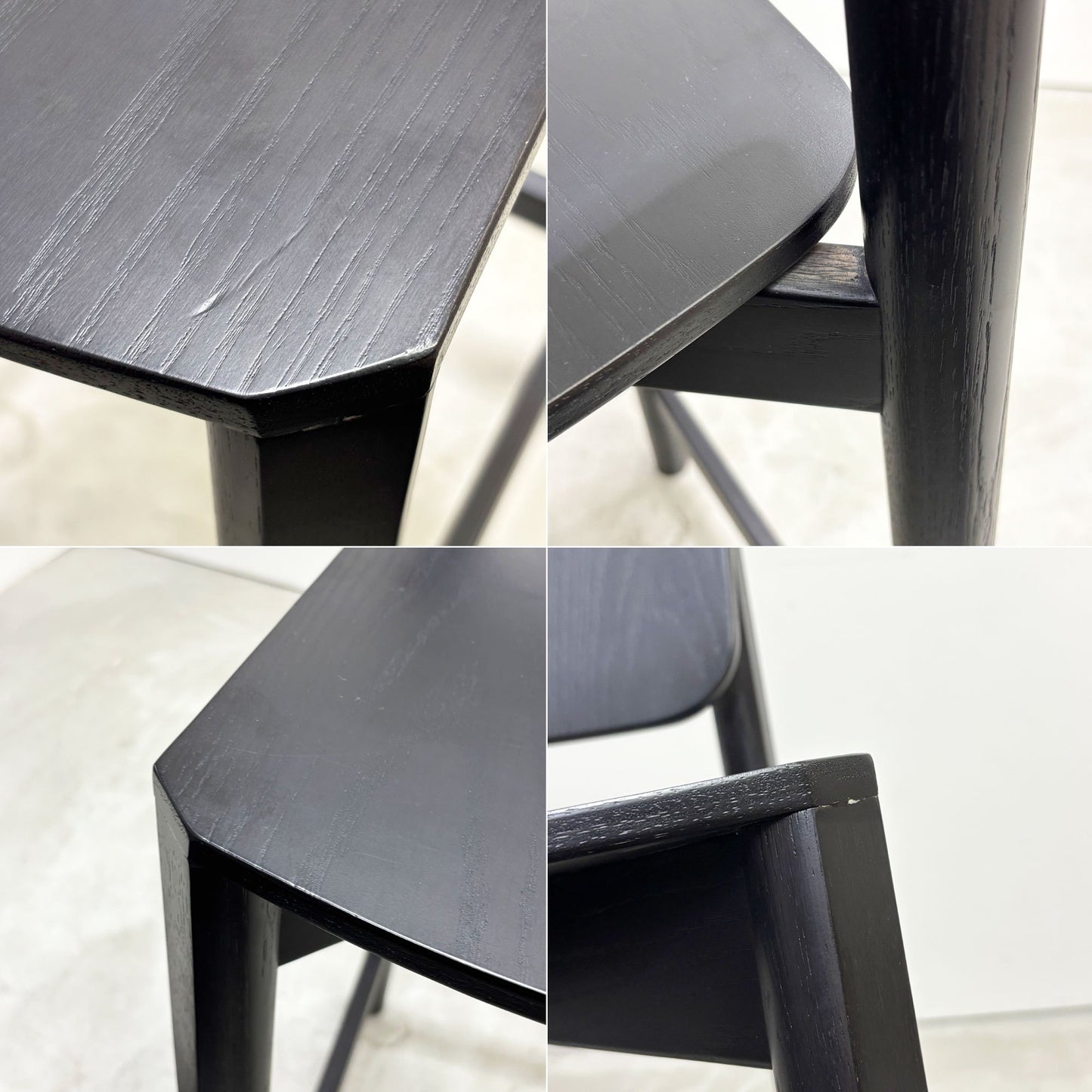 モダンデザイン Modern Design カウンターチェア ハイチェア ハイスツール オーク材 ブラック塗装 B ●