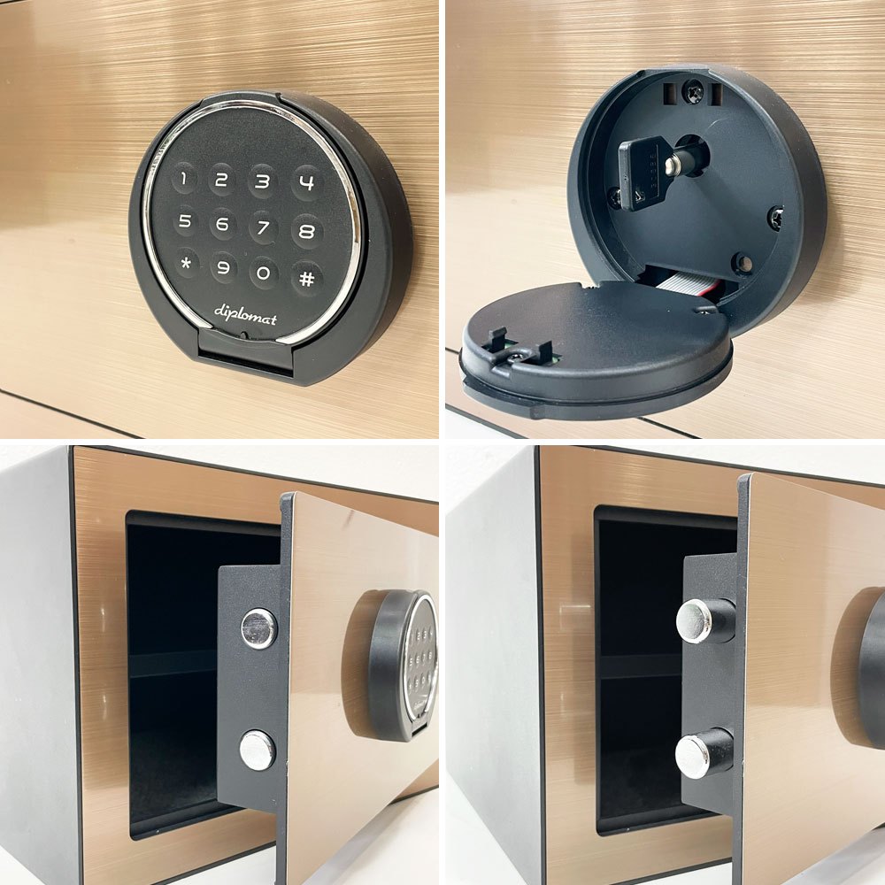 ディプロマット Diplomat Combi5 テンキー金庫 セーフボックス セキュリティボックス シャンパンゴールド ●