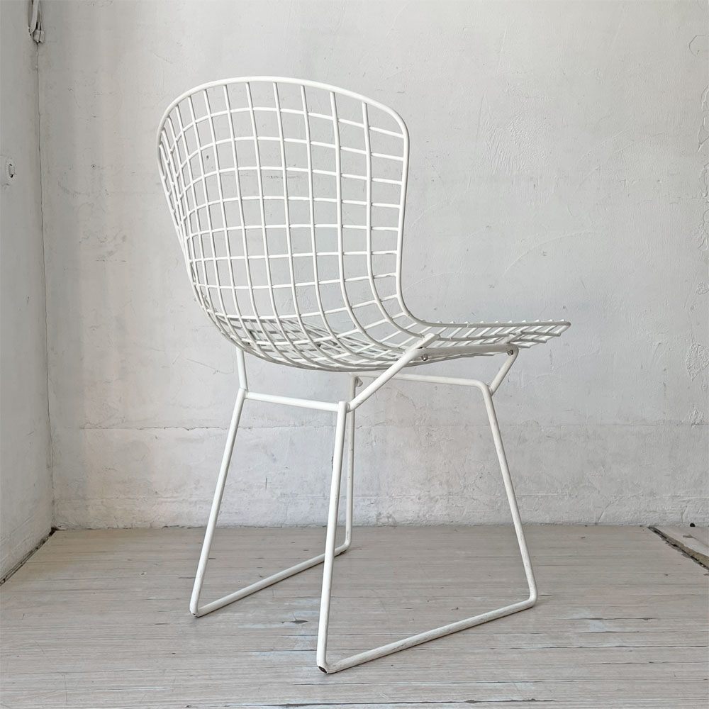 ノル Knoll 420 サイドチェア ワイヤーチェア ホワイト ハリー・ベルトイア Harry Bertoia ミッドセンチュリー 名作椅子 ★