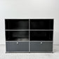 ユーエスエムハラー USM Haller モジュラーファニチャー キャビネット シェルフ  2ハーフドロワー グラファイトブラック & アントラサイト 定価￥427,488- ●