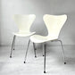 フリッツハンセン Fritz Hansen 3107 セブンチェア ホワイト ラッカー仕上げ スタッキング アルネ・ヤコブセン デンマーク 北欧家具 A ★
