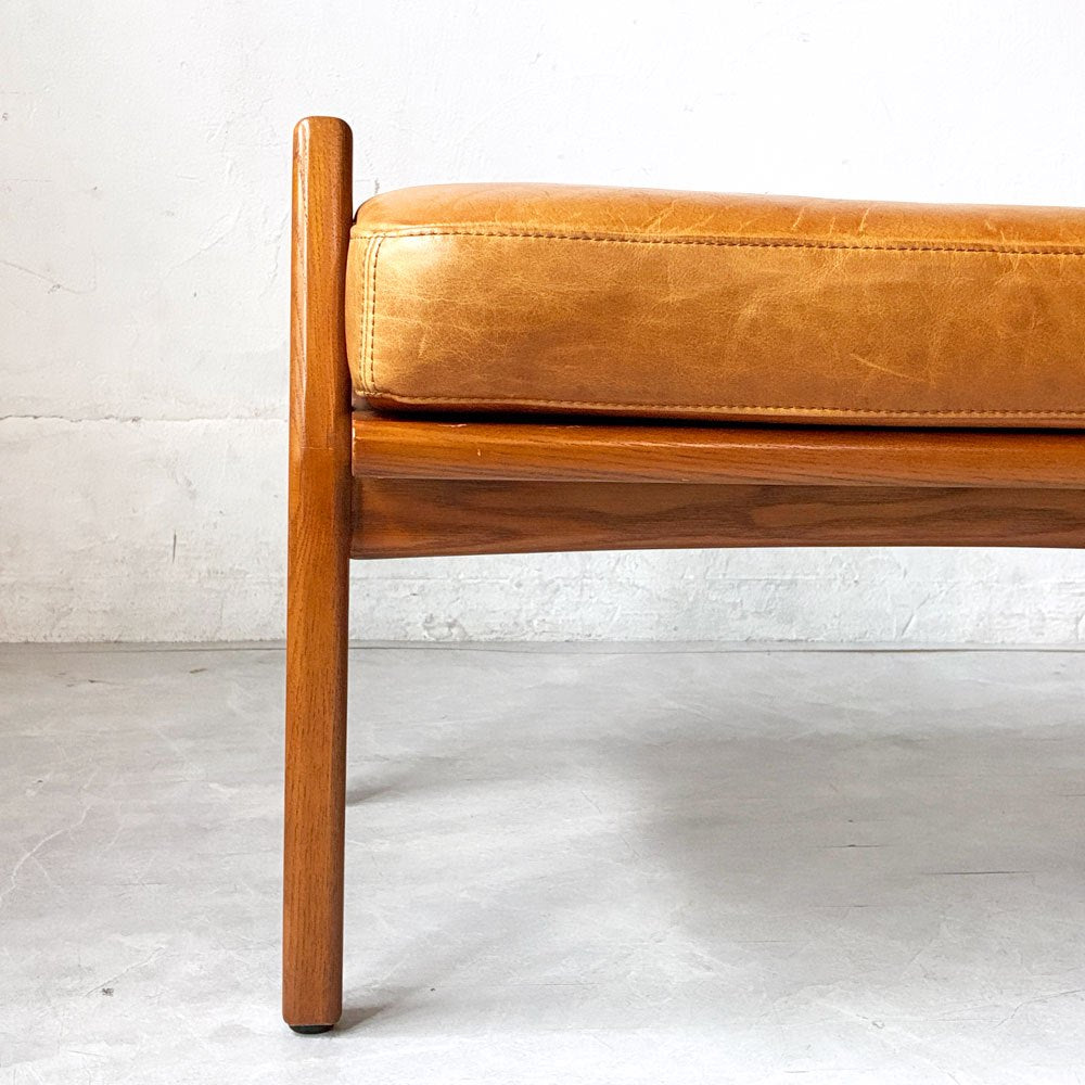 アクメファニチャー ACME Furniture デルマー オットマン DELMAR OTTOMAN フットスツール 本革 カウハイドレザー アッシュ材 廃盤 ★
