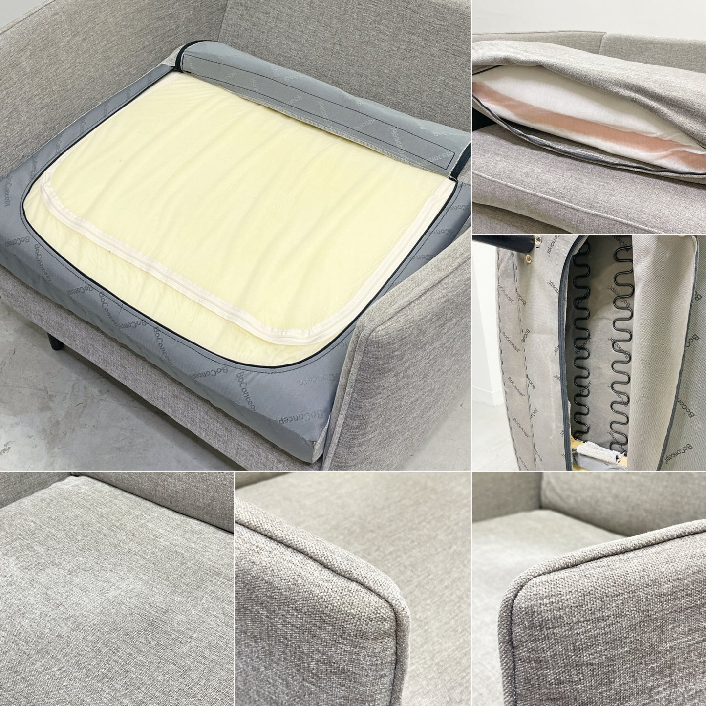 ボーコンセプト BoConcept リール LILLE 1Pソファ グレー ファブリック 北欧家具 モダンデザイン デンマーク アンダース・ノルガード 廃番 ●