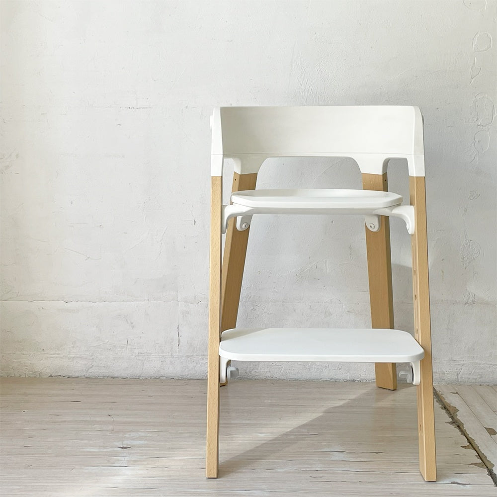 ストッケ STOKKE ステップス Steps ハイチェア オールインワンシーティングシステム ベビーチェア キッズチェア ホワイト 北欧 ★
