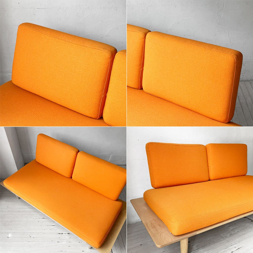 コサイン cosine プラットソファ 2Pソファ メープル材 オレンジ カバーリングファブリック W151cm SO-01N 定価￥264,000- ★