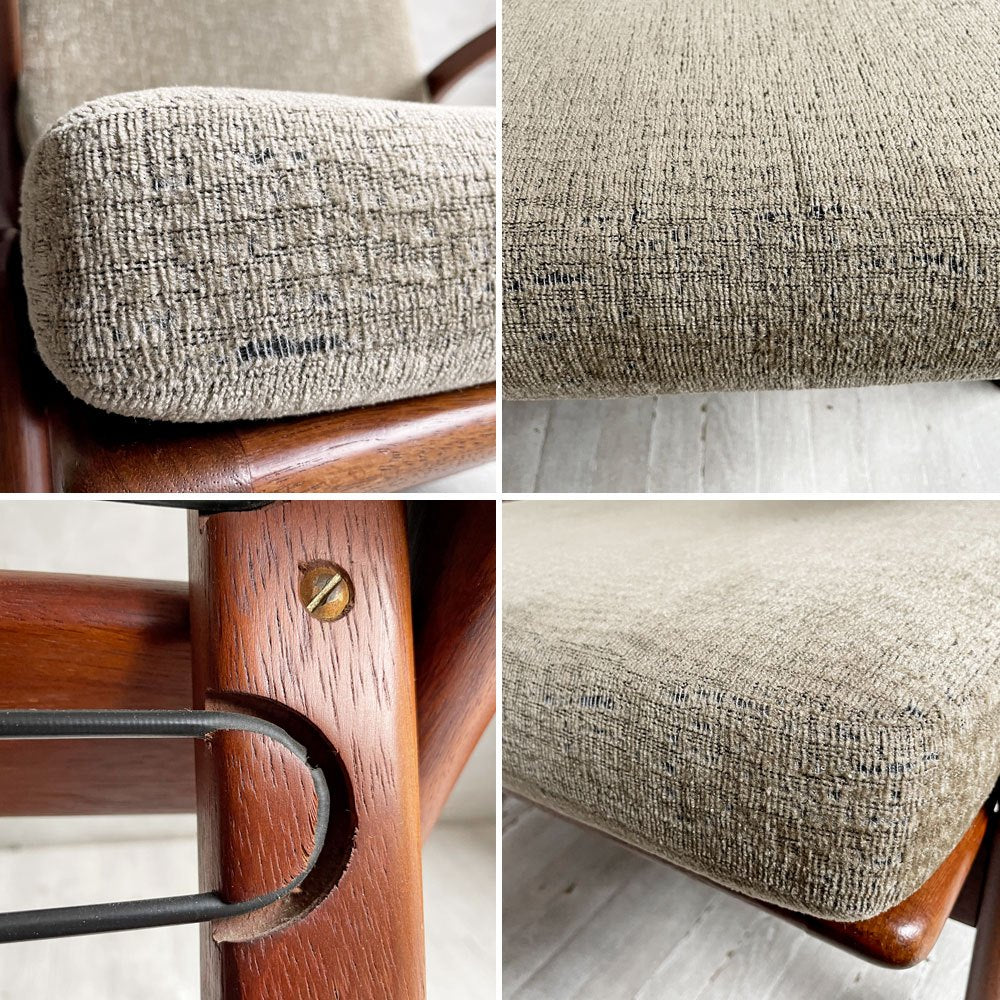 ギムソン＆スレーター Gimson & Slater ローバックラウンジチェア 1Pソファ チーク無垢材 Rolf Rastad & Adolf Relling ワイヤースプリング UKビンテージ ♪
