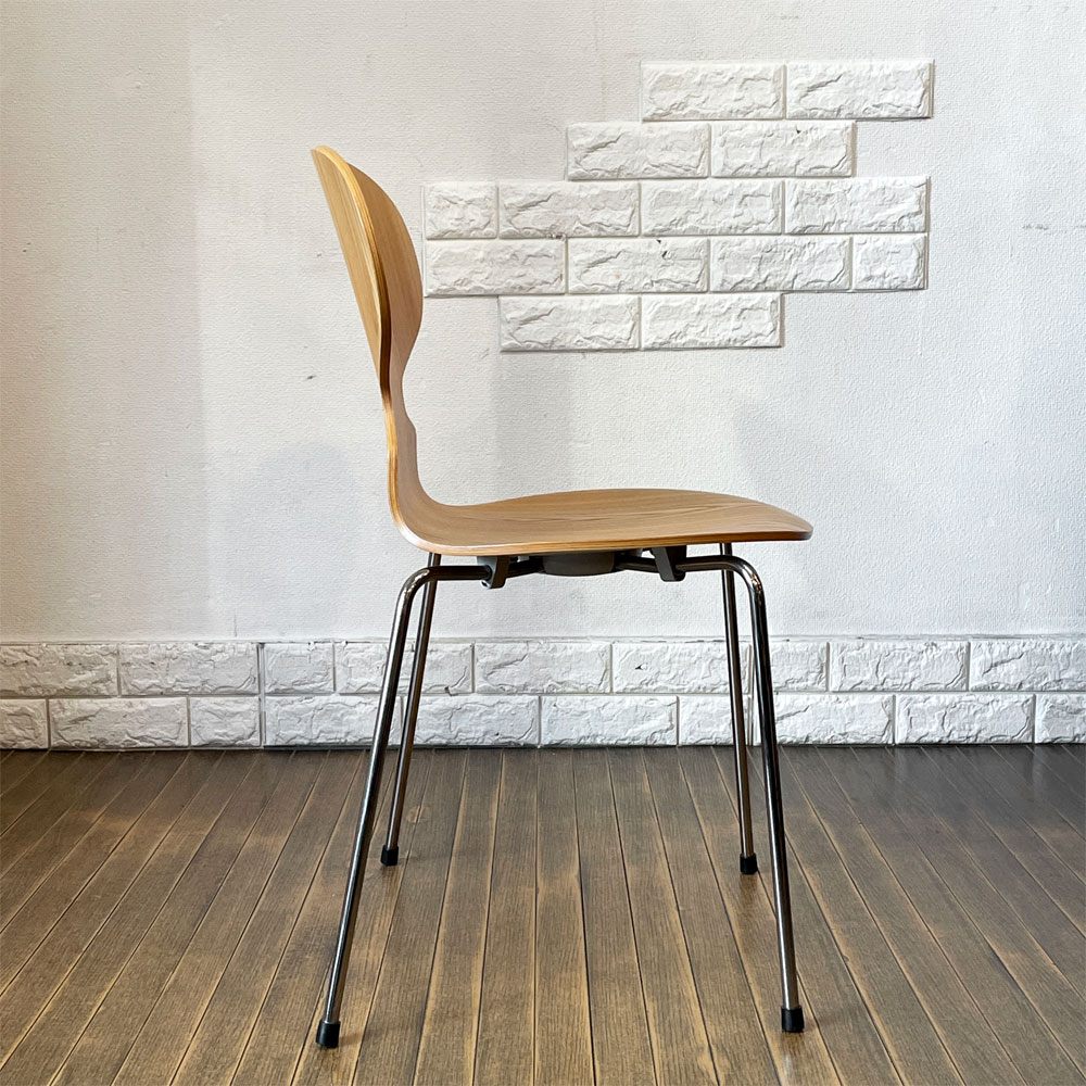 フリッツハンセン Fritz Hansen アントチェア ANT CHAIR アリンコチェア エルム材 4本脚 アルネ・ヤコブセン デンマーク 北欧家具 B ◎