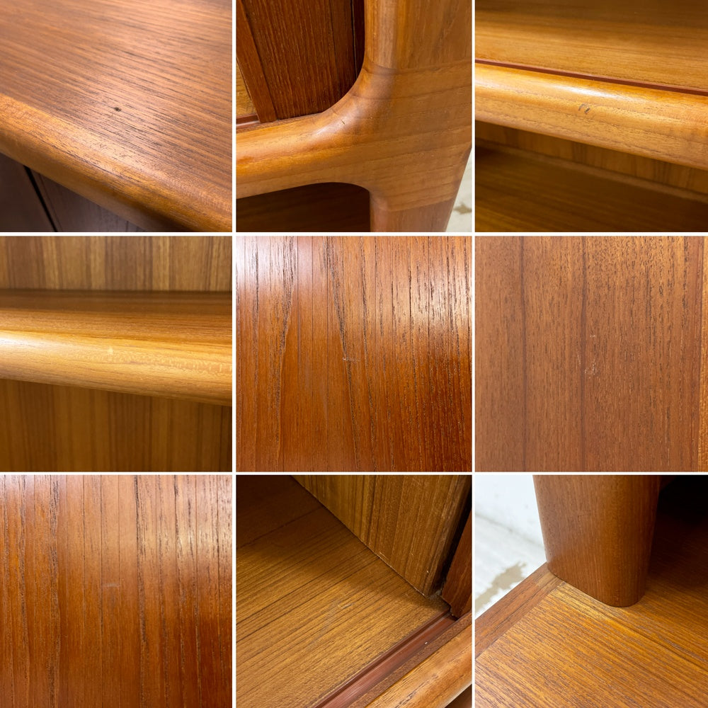 デューロン dyrlund ビンテージ キャビネット 飾り棚 チーク材 無垢材 蛇腹扉 ロールトップ W120cm デンマークビンテージ ●