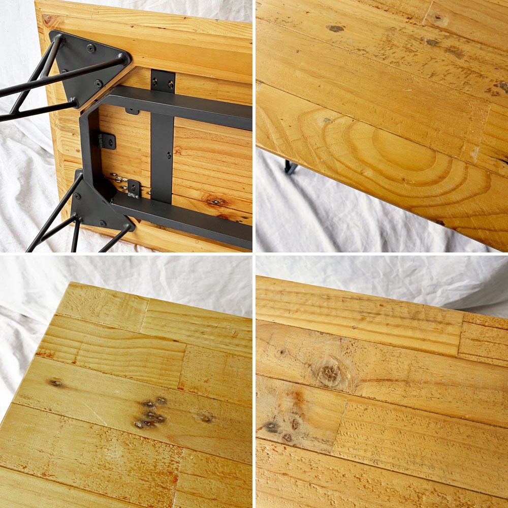 リビングハウス LIVING HOUSE. オッタシリーズ OTTA TVボード W110cm ローテーブル スチールレッグ 再生パイン無垢材 ナチュラルデザイン◇
