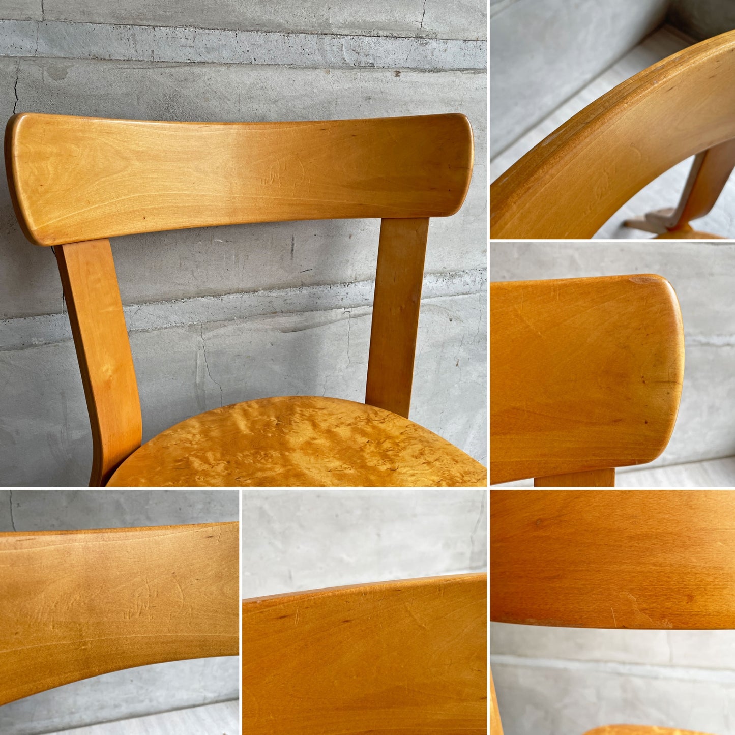 アルテック artek チェア69 ダイニングチェア カーリーバーチ材 スウェーデン製 40年代 ビンテージ 希少 アルヴァ・アアルト ♪