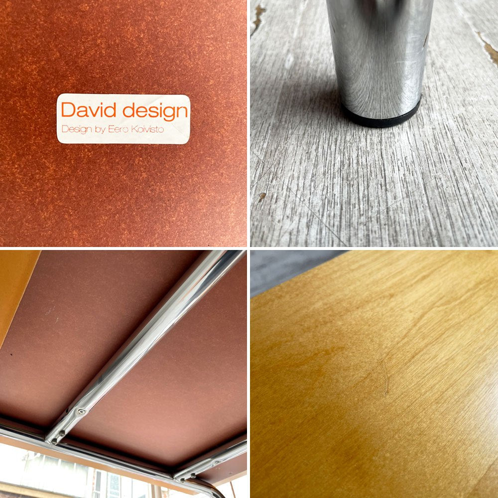 デイヴィッドデザイン David design ワーキングテーブル ダイニングテーブル メープル材 スチールレッグ W180cm 北欧家具 スウェーデン♪