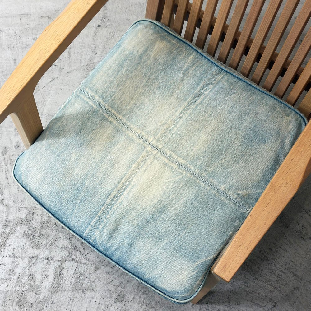 ダブルティー WTW アペルト チェア APERTO CHAIR NT アームチェア ラウンジチェア 1Pソファ アッシュ材 デニム地 西海岸 ウエストコースト ●