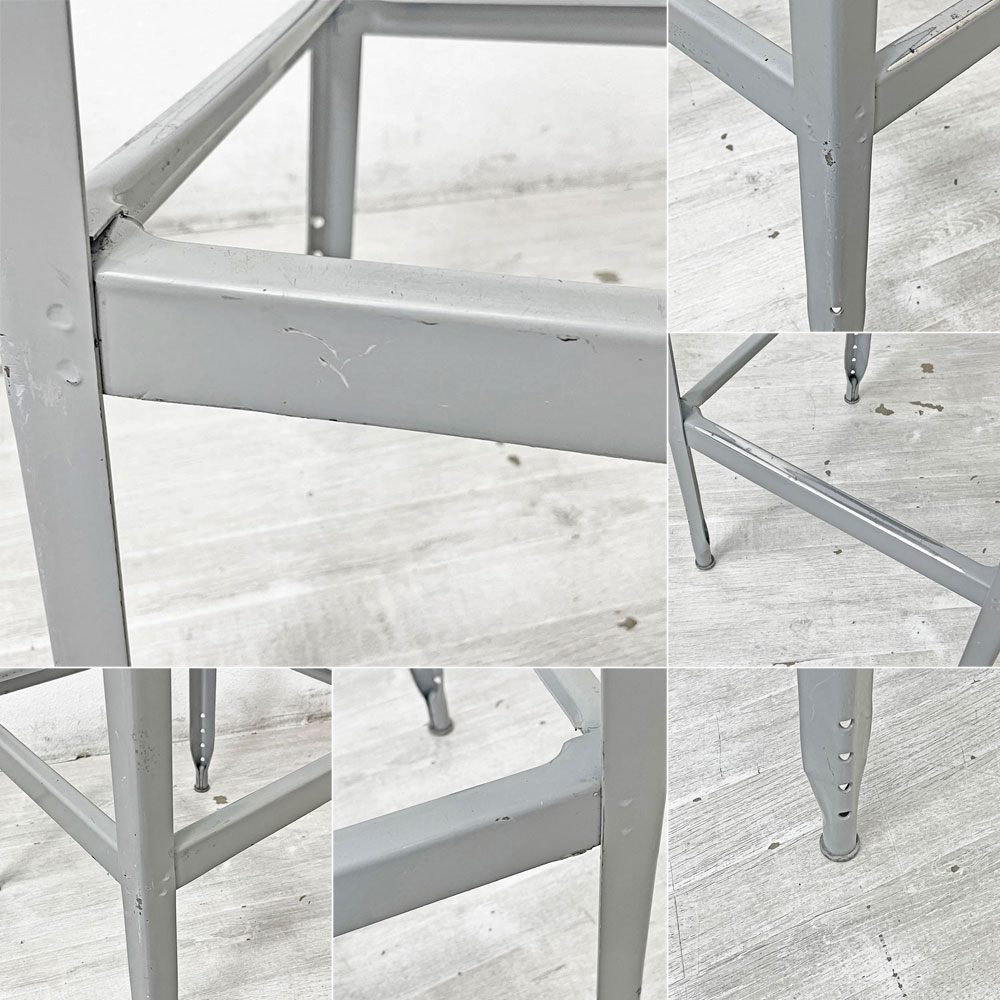 リオン LYON ファクトリー チェア FACTORY CHAIR カウンターチェア グレー バックレスト クッション PVCレザー 座面高69cm パシフィックファニチャーサービス P.F.S取り扱い C ●