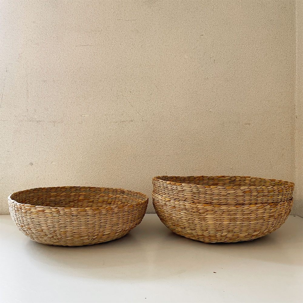SPACE A&CO 水草 ネスティングバスケット 中 Φ30×11cm イギリス製 旧shop281 有元葉子 定価￥34,100- B ◎
