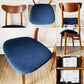 ウエストエルム West Elm クラシックカフェ Classic Cafe ダイニングチェア ファブリックシート ブルー系 ラバーウッド材 参考定価￥24,500- B ◎