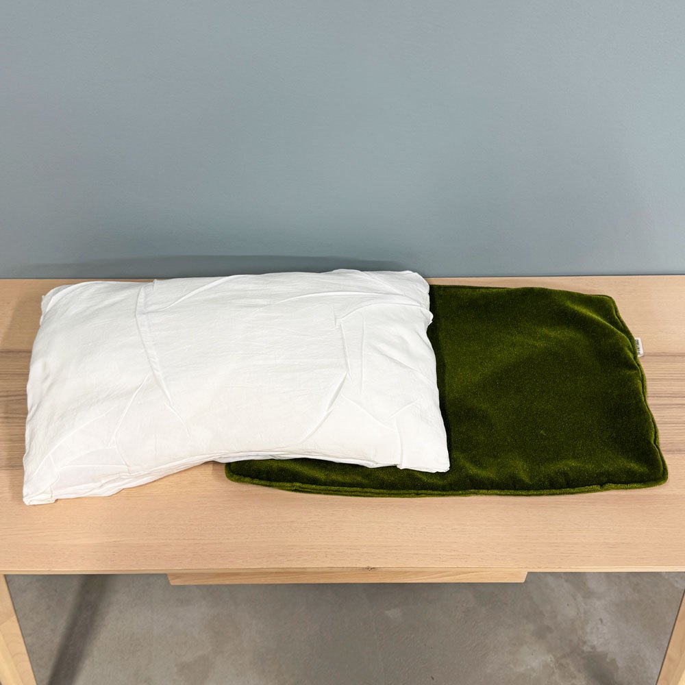 カリモク60 karimoku60 フェザー ハーフクッション モケットグリーン 2個セット ◎