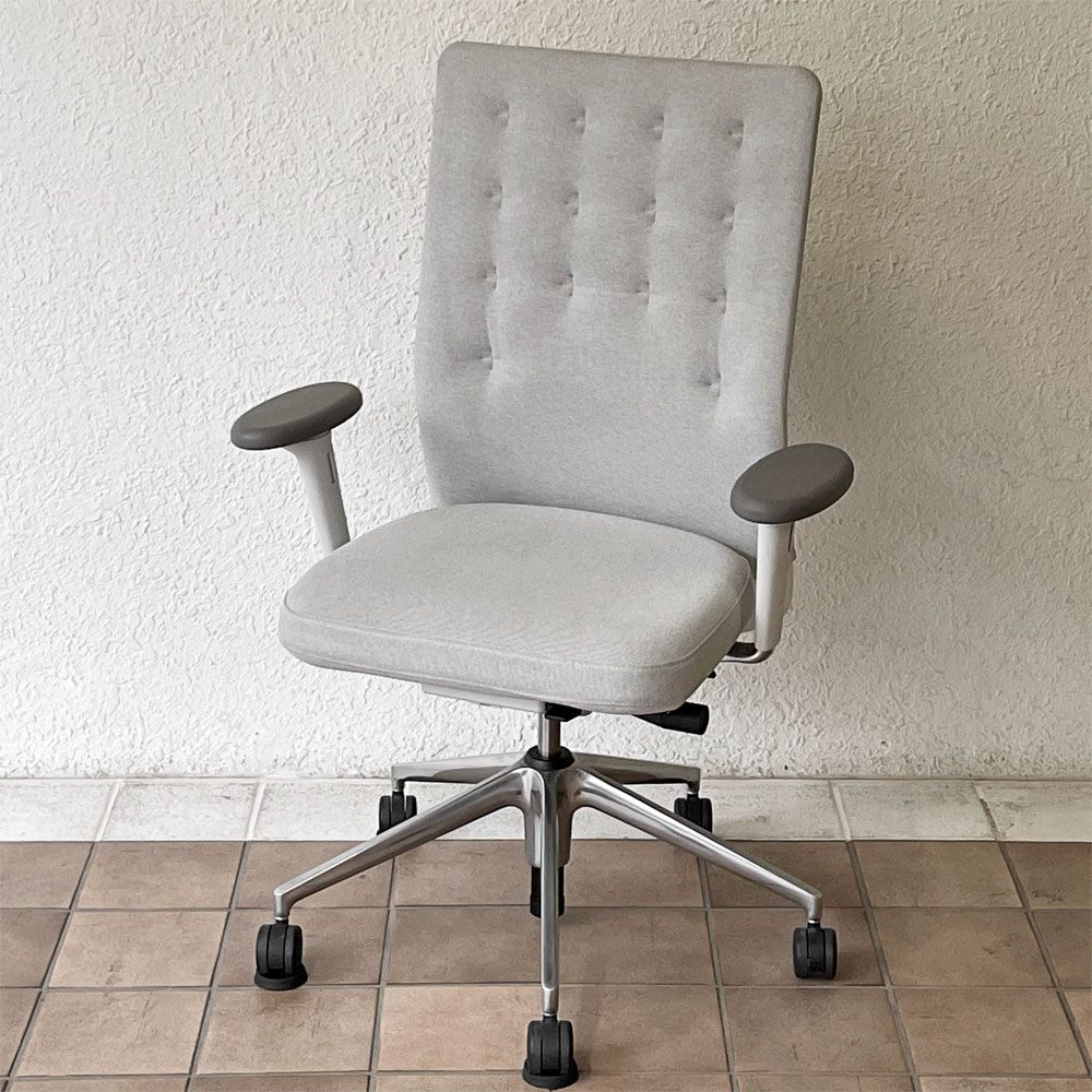 ヴィトラ vitra IDトリム ID Trim オフィスチェア デスクチェア ファブリックシート ライトグレー系 ハイバック 2Dアームレスト アントニオ・チッテリオ 参考定価￥209,000- ◇