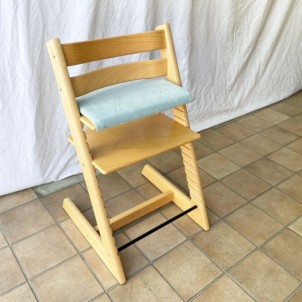 ストッケ STOKKE トリップトラップ TRIPP TRAPP ベビーチェア キッズチェア ナチュラル S/N6～ プラスチックガード ジュニアクッション付き ノルウェー 北欧家具 ◇