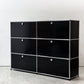 ユーエスエムハラー USMハラー USM Haller モジュラーファニチャー キャビネット シェルフ 2列3段 ドロップダウンドア×4 ドロワー×2 グラファイトブラック ●